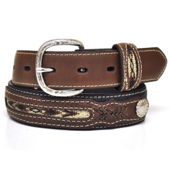 Nocona Accessories - Two Tone Western Style Leather Belt, Size 24